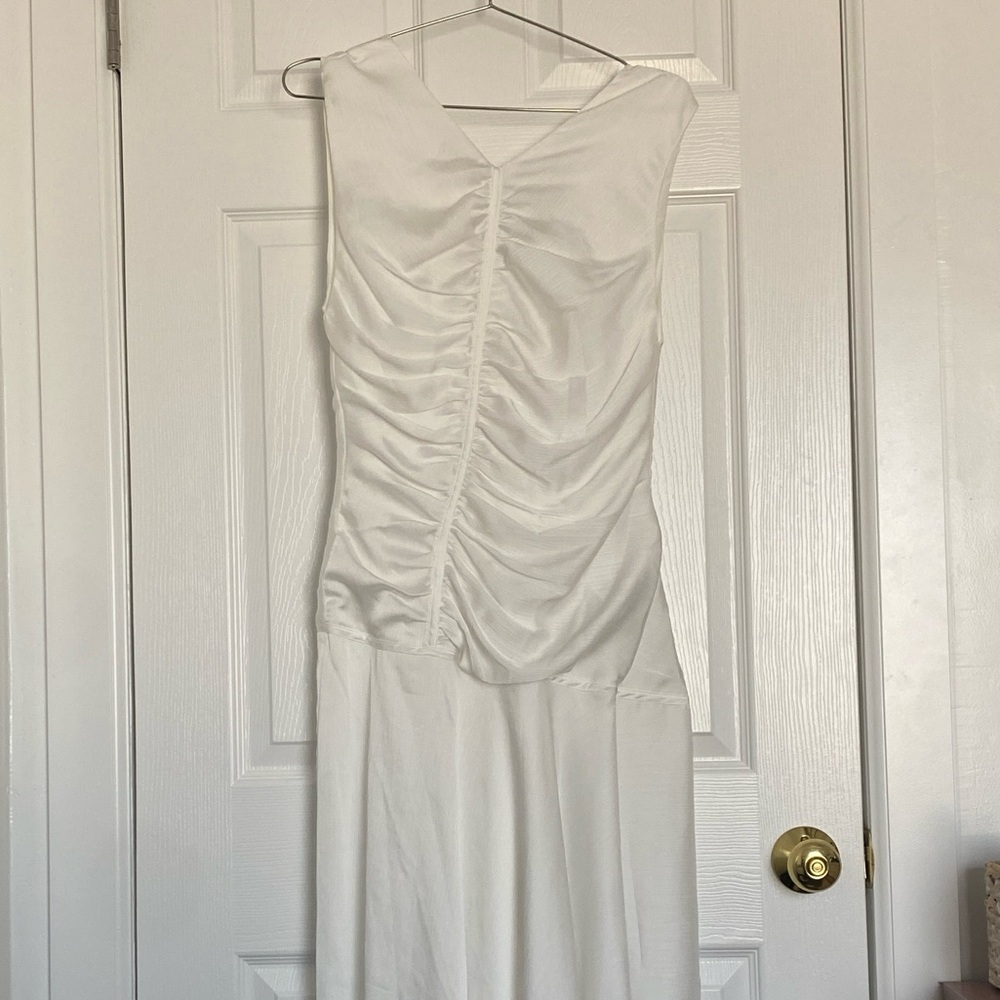 NWT BCBGMaxAzria Ruched Drop Waist Midi Dress - Picture 6 of 12